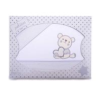 PEKITAS Set lenzuola 100% Cotone Sottili Culla 60x120cm 3 pezzi lenzuolo di sotto+lenzuolo+federa (orsetto Love Bianco)