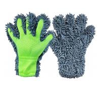 PEKJDS 2 Pezzi Guanti Lavaggio Auto in Microfibra, Guanti Pulizia a Cinque Dita Doppio Lato, Assorbenti per Auto, Cerchi, Detailing, Interni e Pulizia Casa