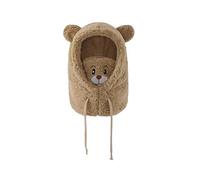 PEKJDS Caldo Peluche Cappello Orso con Maschera Viso e Protezione Dell'orecchio, Inverno 3 in 1 Cappello Orso Sciarpa Set, Carino Orso Orecchio Caldo Cappello (Khaki)