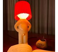 PEKJDS Una piccola lampada creativa per uomo timido, una piccola lampada da tavolo da gioco, luce da letto notturna, luci notturne per adulti, piccole luci notturne per decorazione (Red)