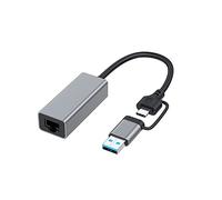 PEKKA USB Tipo C una scheda di rete con RJ45 USB 3.0 con esterno un adattatore Ethernet per PC portatile, 100 Mbps