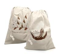 PEKLLOCY Linen Bread Bags with Drawstring, elegante sacchetto per pane in lino, per baguette, Bread, frutta, vegetables - Keeps Fresh Longer, 38 x 30 cm