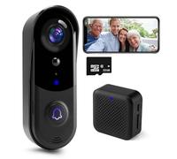 PEKNIU Videocitofono wireless WiFi con campanello, 32 GB di memoria SD/Cloud, 1080P HD, rilevamento movimento PIR, visione notturna, audio a 2 vie, avvisi in tempo reale, IP66 resistente alle