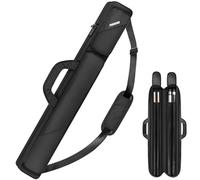 PEKREWS, Custodia per stecca da biliardo, 2 x 2, contiene 2 stecche, con 2 tasche con cerniera per accessori, robusta borsa in poliestere con manico a tracolla, morbida, per uomini e donne