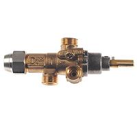 PEL PEL21S - Rubinetto per gas con attacco termico M8 x 1, ingresso gas M16 x 1,5 (tubo ø 10 mm), asse ø 8 x 6,5 x 22 mm, piastra inferiore 0,8 mm