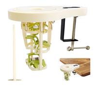 Pela asparagi, coltello speciale per sbucciare, coltello speciale per sbucciare gli asparagi, con 6 lame di precisione, clip a spirale e stantuffo, pela asparagi manuale non elettrico, bianco