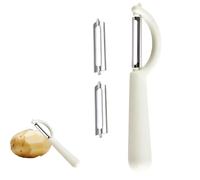 Pelapatate con 2 lame di ricambio, in acciaio inox, per verdure e patate, compatibile con Tupper, Fackelmann, Fiskars, Westmark, pelapatate per carote, frutta, cetrioli, per mancini e destrorsi