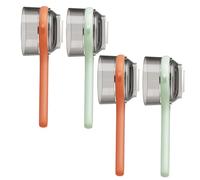 Pelapatate con contenitore, 4 pezzi di pelapatate multiuso per frutta e verdura con contenitore, tagliafrutta sospeso per cucina domestica arancione + verde chiaro