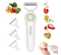 Pelapatate elettrico a lama 3 in 1, pelapatate portatile per frutta e verdura, pratica patata elettrica a doppio chip adatta per cucine, adatta per patate, carote, frutta