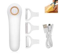 Pelapatate Elettrico per Frutta, USB Ricaricabile Palmare Elettrico Pelapatate, Multifunzione Verdura Pelapatate con Tre Coltelli da Cucina in Acciaio Inossidabile, 3 in 1 Sbuccia Elettrico Set
