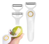 Pelapatate Frutta e Verdura - Spellafili a Mano Multifunzionale 3 in 1 con 3 Testine di Taglio - da Cucina A Risparmio Mano di Lavoro per Ravanelli, Cavoli, Barbabietole, e