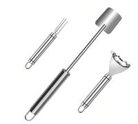 Pelapatate in acciaio inox per pannocchie di mais con rimozione efficiente del nocciolo verso il basso, sicuro da usare con protezione per le dita, strumento compatto e da cucina per la preparazione