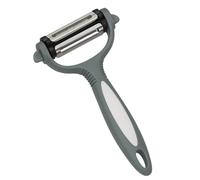 Pelapatate Multifunzione 3 in 1, Pelaverdure Professionale, Impugnatura Ergonomica, Lama in Acciaio Inossidabile, Taglio a Julienne - Grigio