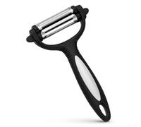 Pelapatate Multifunzione 3 in 1, Pelaverdure Professionale, Impugnatura Ergonomica, Lama in Acciaio Inossidabile, Taglio a Julienne - Nero