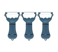 Pelapatate Multifunzione in Acciaio Inox 3 Pezzi - Sbuccia, Affila Coltelli e Forbici, Utensili da Cucina Versatili e Facili da Usare - Set Completo per Frutta e Verdura (Blu)