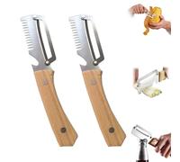 Pelapatate Multifunzione Professionale Con Lama In Acciaio Inox, Pela Patate E Verdure Per Sbuccia Mela, Gratta Squame Integrato E Apribottiglie, Set Utensili Cucina Ergonomico, 2Pc (B)