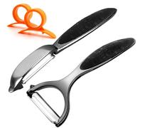 Pelapatate, Pelapatate da Cucina Pelapatate in Acciaio Inox a Forma di Y con Impugnatura Ergonomica Antiscivolo e Lama Affilata Resistente per Verdura Carota Frutta(Nero)