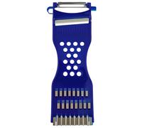 Pelapatate, pelatutto, grattugia per verdure multifunzione 5 in 1, lame in acciaio inox, impugnatura ergonomica in plastica resistente, colore Verde