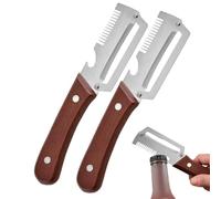 Pelapatate Per Frutta E Verdura,2 pezzi grattugia in acciaio inossidabile,Affettacipollotti Con Apribottiglie E Manico Ergonomico In Legno | Per La Preparazione Di Insalate, Cavolo, Cipollotti, Patate