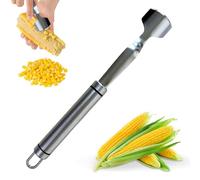Pelapatate per pannocchie di mais | Strumento in acciaio inox per ingranare il mais | Gadget per la preparazione del pasto Impugnatura ergonomica per la rimozione dei grani per cucina, cucina, cucina