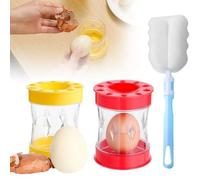 Pelapatate per uova sode sode, 2 pezzi per rimuovere guscio d'uovo, rimozione guscio d'uovo sodo, per uova di quaglia di pollo, design rosso e giallo, perfetto per la cucina uso quotidiano