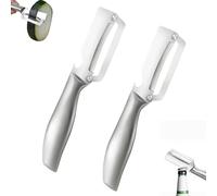 Pelapatate Professionale, 2-in-1 Multifunctional Vegetable Peeler Include Apribottiglie, Pela Patate e Verdure Manico Ergonomico in Legno per Frutta, Mele, Patate, Zucche (2 Acciaio inossidabile)