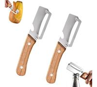 Pelapatate Professionale, 2-in-1 Multifunctional Vegetable Peeler Include Apribottiglie, Pela Patate e Verdure Manico Ergonomico in Legno, Pela Patateper Frutta, Mele, Patate, Zucche (2pc)