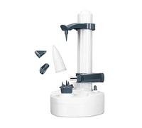 Pelapatore elettrico verticale, pelapatore automatico rotante per verdure e frutta con lama regolabile e doppia lama per patate, carote, mele in (Bianca)