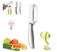 Pelatore Da Cucina Multifunzionale, Pelatore Di Frutta Multifunzione, Pelapatate Professionale Multifunzione, Pela Patate e Verdure in Acciaio Inox con Manico in Legno Ergonomico (B)