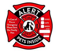 PELCAZIONE DELLA FINESTRA DI ALLARME IN PET - Save Pets Finder Decal, Adesivo Fire Rescue Segno | Informazioni sugli animali domestici di emergenza, notifica del rispondente, adesivo rimovibile