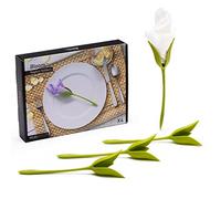 PELEG DESIGN Bloom Portatovaglioli a Fiore Set da 4 - Supporti Creativi a Forma di Stelo per Tovaglioli di Carta, Decorazione Tavola Originale per Feste e Cene, Include 4 Tovaglioli