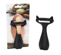PELEG DESIGN CatPeeler Pelapatate Gatto - Sbucciatore Divertente per Verdure e Frutta con Lama in Acciaio Inox, Gadget da Cucina Creativo e Idea Regalo Originale per Amanti dei Gatti (Nero)