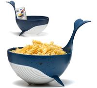Peleg Design Pastail - Scolapasta medio in plastica a forma di balena, per scolare pasta (fino a 3 porzioni), verdure e frutta