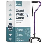 PELEGON Quad Cane (136 kg) - Bastone da passeggio regolabile con una grande base a 4 punte per un maggiore equilibrio e stabilità, bastoni da passeggio per anziani, bastone da passeggio per uomini e