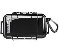 PELI 1015 Micro Valigia a tenuta stagna per la protezione di piccoli dispositivi in ambienti esterni, IP67 Impermeabile, Capacità di 0,3L, Prodotto in USA, Colore Nero/Nero