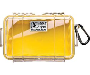 Peli 1050 Piccola Valigia protettiva da esterno per oggetti personali, IP67 Impermeabile e a prova di polvere, Capacità di 1L, Prodotto in USA, Colore Trasparente/Giallo
