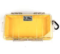 PELI 1060 Micro Case, Protezione dei dispositivi sensibili, IP67 Impermeabile, Capacità di 1,3L, Prodotto in USA, Colore Trasparente/Giallo