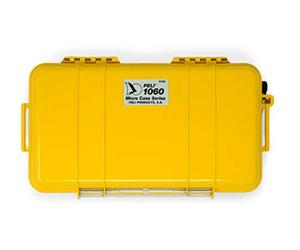 PELI 1060 Micro Case, Protezione per Smartphone e piccoli attrezzi durante le avventure all'aperto, IP67 Impermeabile, Capacità di 1,3L, Prodotto in USA, Colore Giallo/Nero