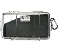 PELI 1060 Micro Valigia protettiva per piccoli articoli, Impermeabile e a prova di polvere con grado di protezione IP67, Capacità di 1,3L, Prodotto in USA, Colore Trasparente/Nero