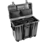 PELI 1440 Valigia protettiva Top Loader Case con divisori per ufficio imbottiti regolabili e organizer per coperchio, IP67 Impermeabile, Capacità di 34L, Prodotto in USA, Colore Nero