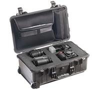 PELI 1510LFC Valigia da viaggio per computer portatile con custodia staccabile per computer, IP67 Impermeabile, Capacità di 27L, Prodotto in USA, Con Inserto in schiuma personalizzabile, Colore Nero