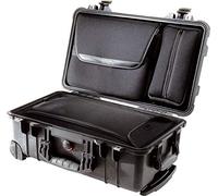 PELI 1510LOC Valigia per computer portatile con custodia per computer rimovibile e custodia per accessori, IP67 Impermeabile, Capacità di 27L, Prodotto in USA, Colore Nero