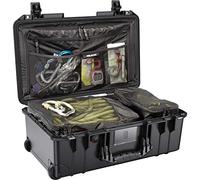 PELI 1535TRVL Travel Air Case, Valigia trolley a prova di urti con ruote per viaggiatori abituali, Impermeabile e resistente alla polvere, Capacità 26L, Fabbricata in USA, Con inserto da viaggio, Nero