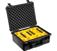 PELI 1550 Valigia protettiva rigida a tenuta stagna per fotocamera DSLR, SLR e lenti, IP67 Impermeabile all'acqua, Capacità di 33L, Prodotto in Germania, Con Inserto divisorio imbottito, Colore Nero