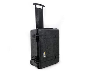 PELI 1560LFC Valigia per Computer Portatile con Custodia Staccabile per Computer, IP67 Impermeabile e a Prova di Polvere, Capacità di 44L, Prodotto in USA, Con inserto in Schiuma, Colore Nero