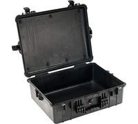 PELI 1600 Contenitore di trasporto estremamente resistente, IP67 Impermeabile e a prova di polvere, Capacità di 46L, Prodotto in Germania, Senza schiuma, Colore Nero
