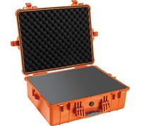 PELI 1600 Valigia impermeabile protettiva, IP67 Impermeabile all'acqua e alla polvere, Capacità di 46L, Prodotto in Germania, Con inserto in schiuma personalizzabile, Colore Arancione