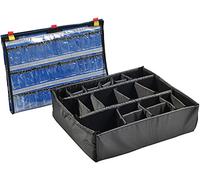 PELI 1605Ems Set Accessori Ems (Coperchio Organizer E Set Divisori), Accessorio Per Valigia Protector Originale, Compatibile 1600Ems, Colore: Nero