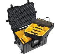 PELI 1607 Air Trolley Leggero Per Professional Drone, Camera E Video Equipment, Impermeabile E Resistente Alla Polvere, 63L Di Capacità, Fabbricato In USA, Con Divisori Imbottiti, Colore: Nero