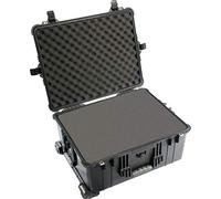 PELI 1610 Valigia Protettiva Grande con Ruote, IP67 Impermeabile e a Prova di Polvere, Capacità di 62L, Prodotto in Germania, Con Inserto in Schiuma Personalizzabile, Colore Nero